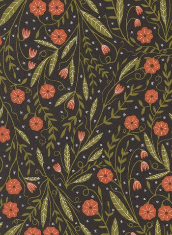 Night Owl Woodland Floral By Gingiber For Moda Midnight