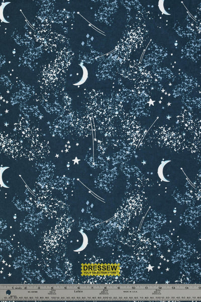 Night Sky Flannelette Marine / White
