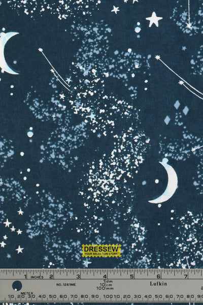 Night Sky Flannelette Marine / White