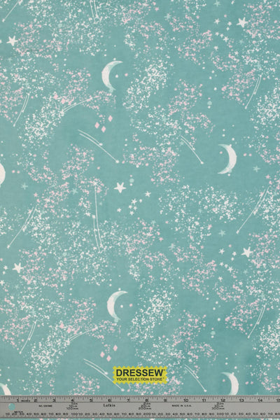 Night Sky Flannelette Seafoam / Multi