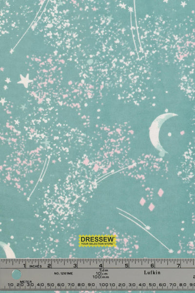 Night Sky Flannelette Seafoam / Multi