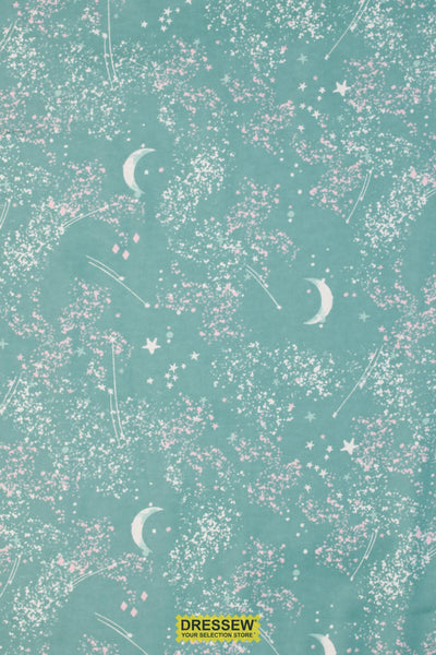 Night Sky Flannelette Seafoam / Multi