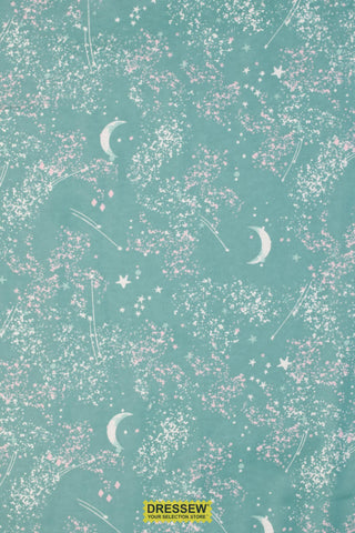 Night Sky Flannelette Seafoam / Multi