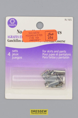 No-Sew Hooks & Eyes Silver