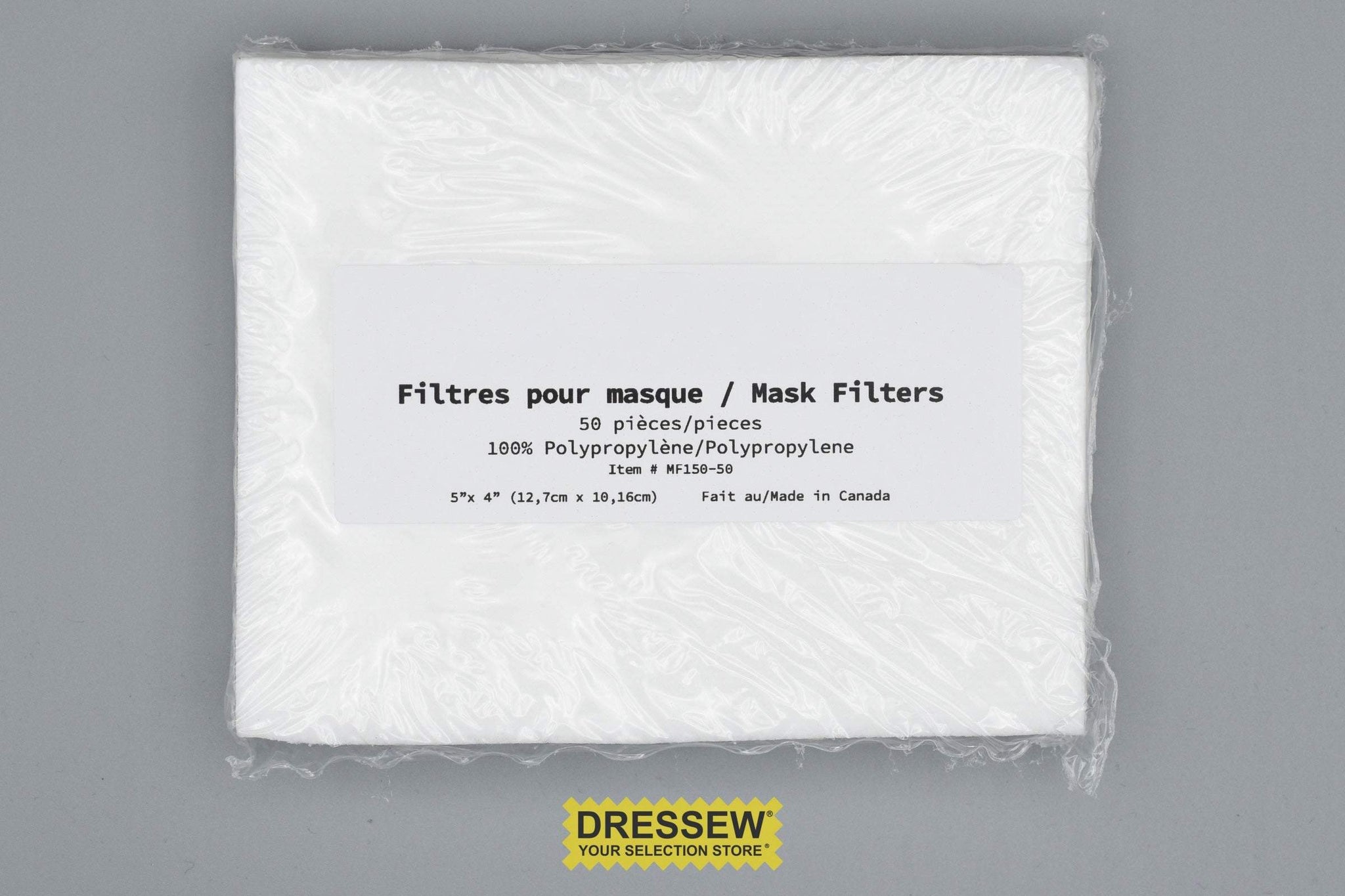 Non-Woven Polypropylene Mask Filters 50 pieces White