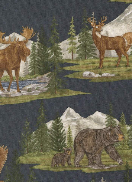 Northwoods Lodge Landscape By Deb Strain For Moda Midnight