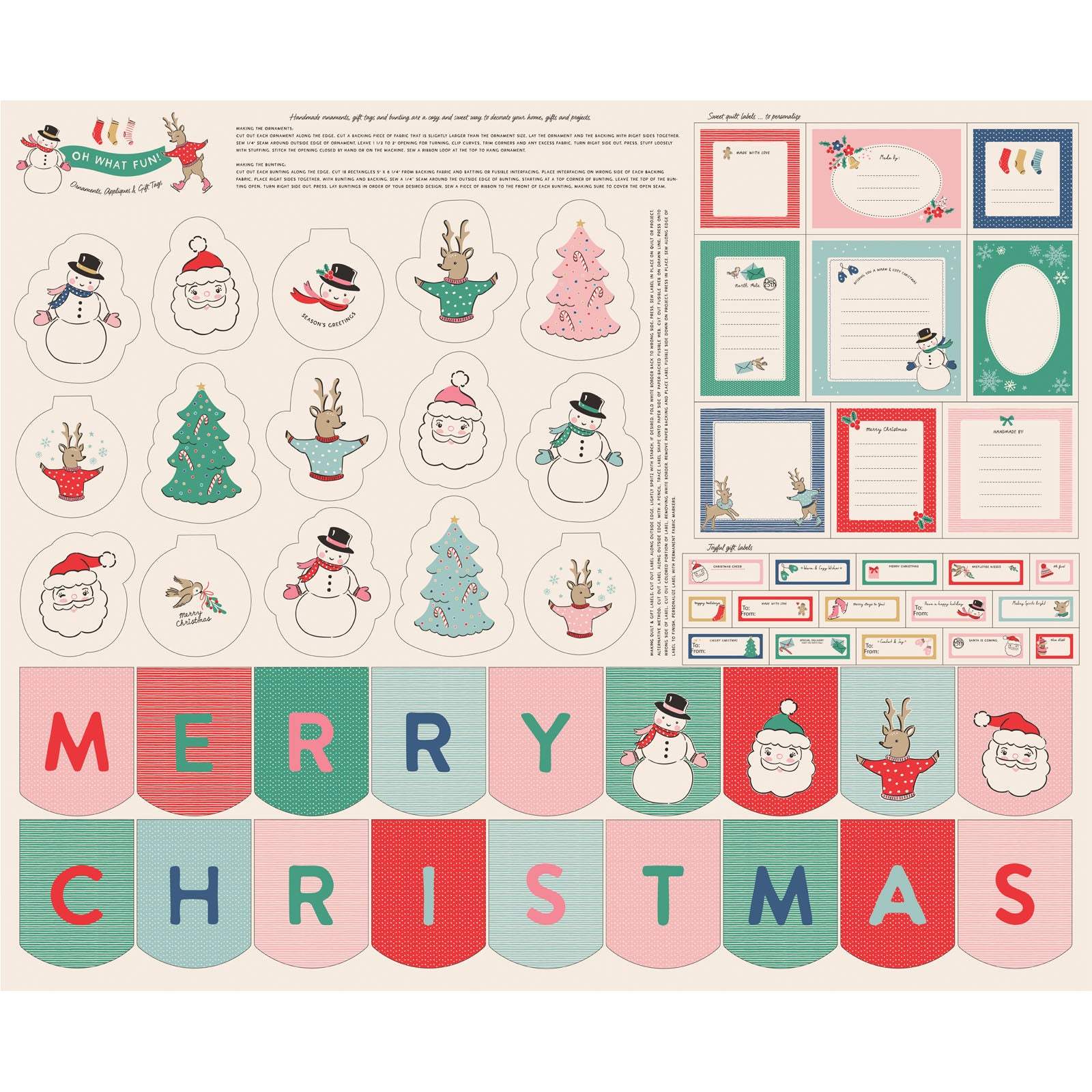 Oh What Fun Panel By Poppie Cotton Multi