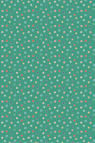 Oh What Fun Snow Dots By Poppie Cotton Green / Multi