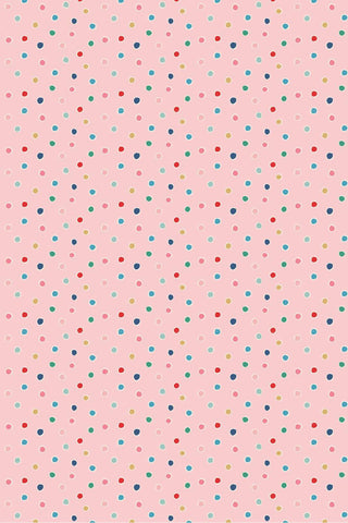 Oh What Fun Snow Dots By Poppie Cotton Pink / Multi