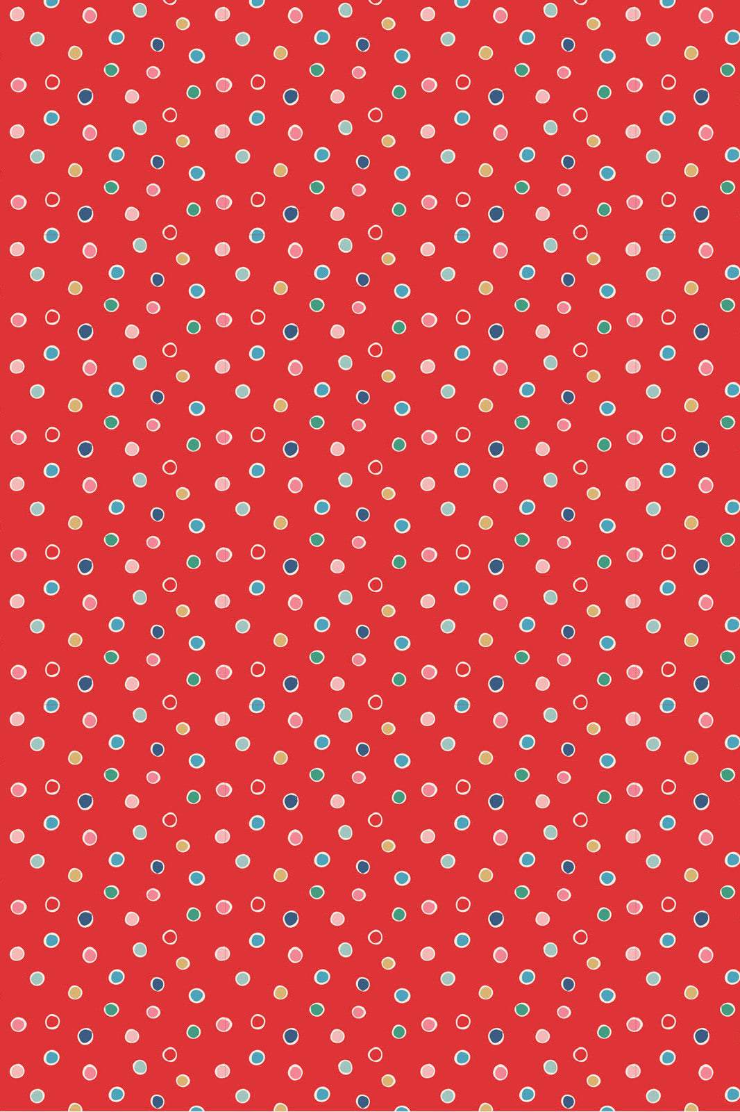 Oh What Fun Snow Dots By Poppie Cotton Red / Multi