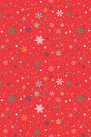 Oh What Fun Snowflake Fun By Poppie Cotton Red / Multi