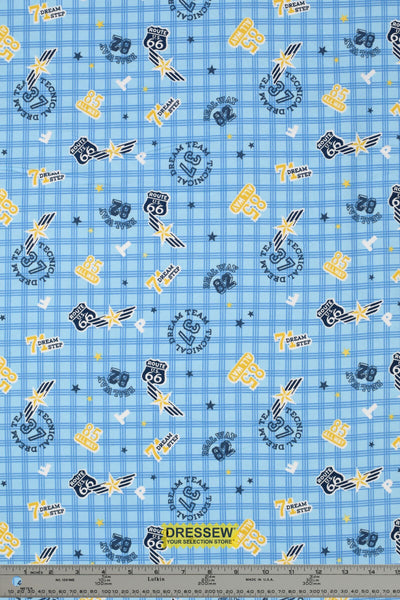 On The Road Again Flannelette Print Blue / Yellow