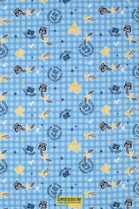 On The Road Again Flannelette Print Blue / Yellow