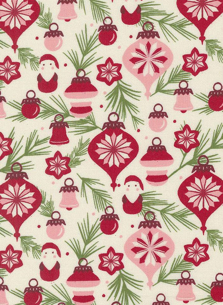 Once Upon A Christmas Baubles On Branches By Sweetfire Road For Moda Snow