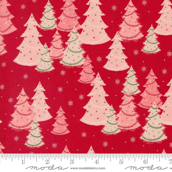 Once Upon A Christmas Christmas Trees By Sweetfire Road For Moda Red