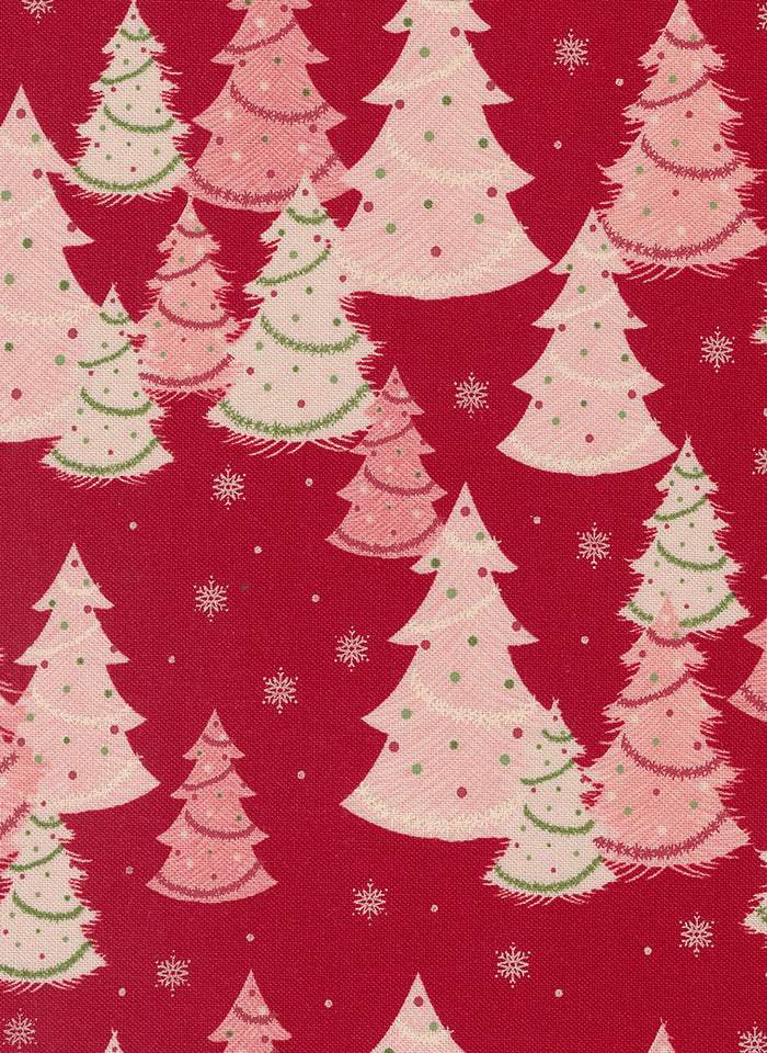 Once Upon A Christmas Christmas Trees By Sweetfire Road For Moda Red