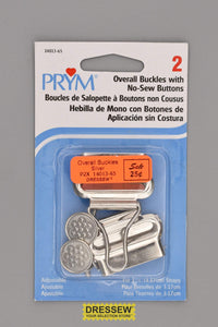 Overall Buckles with No-Sew Buttons Silver