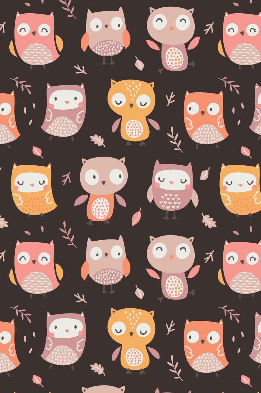 Owl Friends Flannel Brown