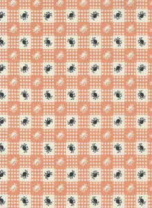 Owl-O-Ween Spider Gingham By Urban Chiks For Moda Pumpkin