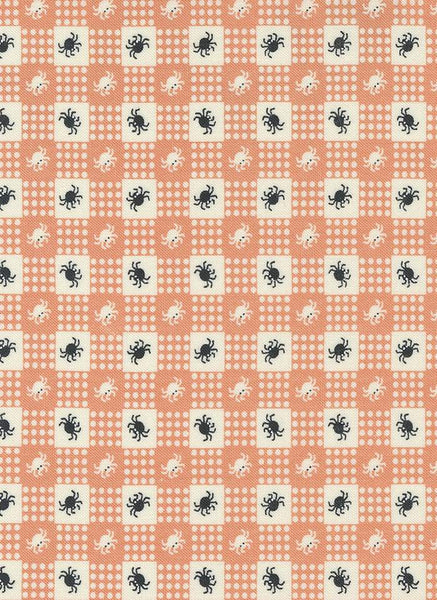 Owl-O-Ween Spider Gingham By Urban Chiks For Moda Pumpkin