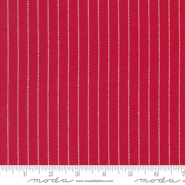 Panache Wovens Saddle Stitch By Pieces To Treasure For Moda Red / White