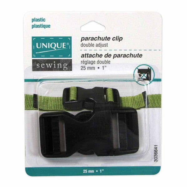 Parachute Clip - Double Adjust 25mm (1") Black