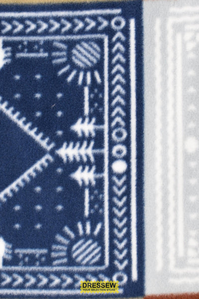 Patchwork Polar Fleece Navy / Chestnut