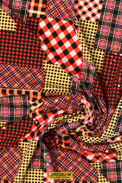 Patchworks Lycra Red / Multi