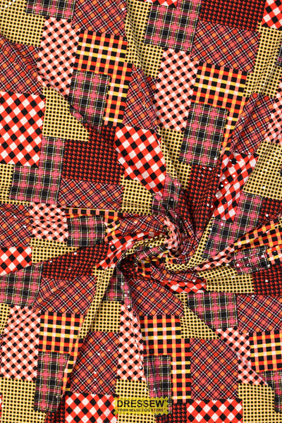 Patchworks Lycra Red / Multi