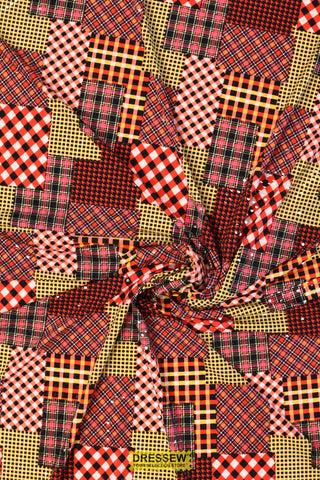 Patchworks Lycra Red / Multi