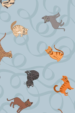 Paws And Claws Cats By Lewis & Irene Light Blue