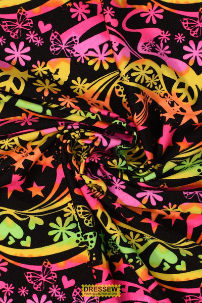 Peace & Love Lycra Black / Pink / Lime