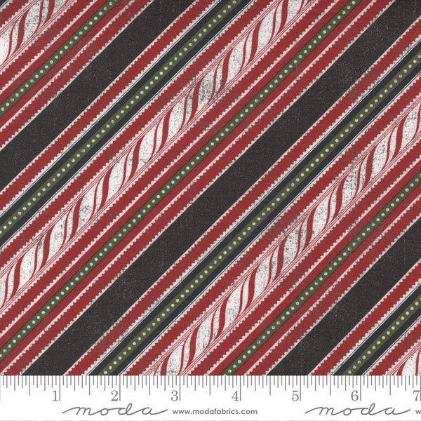 Peppermint Bark Candy Cane Stripes By Basicgrey For Moda Dark Chocolate