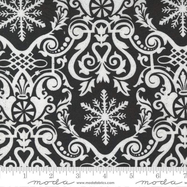 Peppermint Bark Glacier Damask By Basicgrey For Moda Dark Chocolate