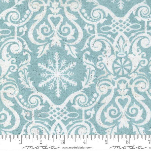 Peppermint Bark Glacier Damask By Basicgrey For Moda Frosty