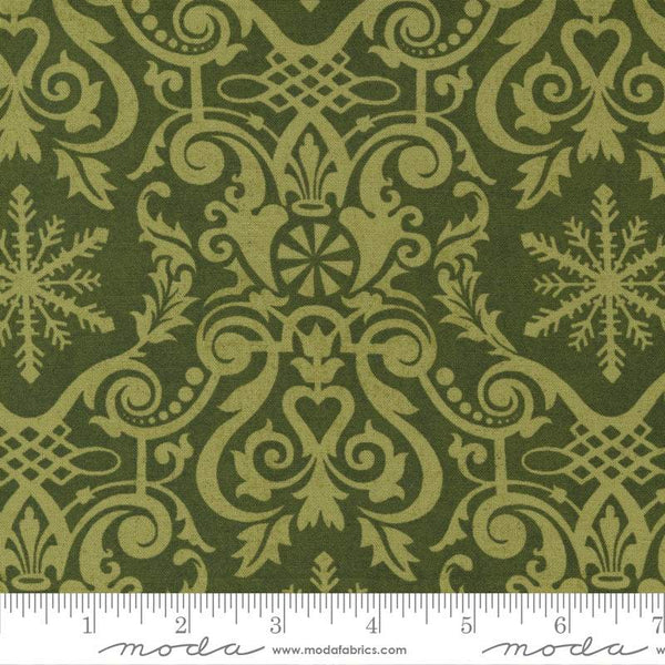 Peppermint Bark Glacier Damask By Basicgrey For Moda Pine