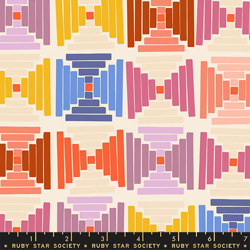 Persimmon Canvas Courthouse Steps By Rashida Coleman-Hale Of Ruby Star Society For Moda Natural / Multi