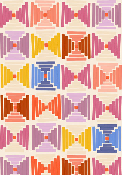 Persimmon Canvas Courthouse Steps By Rashida Coleman-Hale Of Ruby Star Society For Moda Natural / Multi