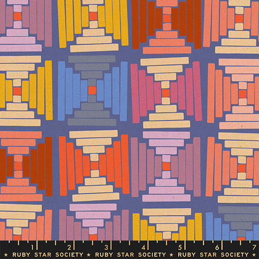 Persimmon Canvas Courthouse Steps By Rashida Coleman-Hale Of Ruby Star Society For Moda Twilight / Multi