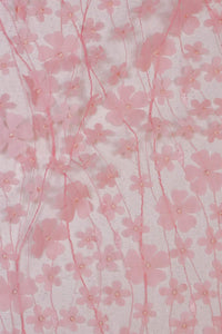 Petal Embroidered Mesh Pink