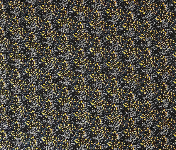 Picasso Blossom Poplin Black / Yellow