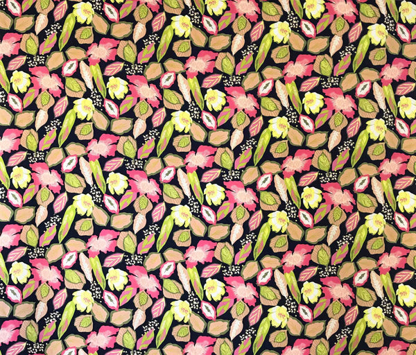 Picasso Flora Poplin Navy / Peach