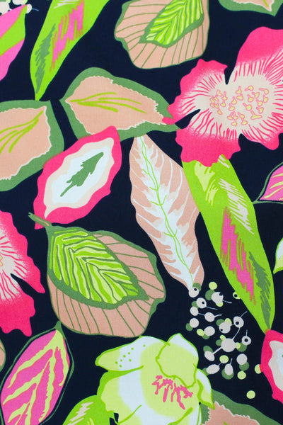 Picasso Flora Poplin Navy / Peach