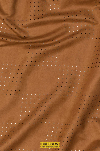 Pin Hole Faux Suede Dark Tan
