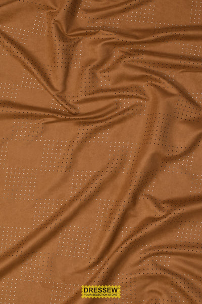 Pin Hole Faux Suede Dark Tan