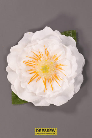 Pin-On Flower White