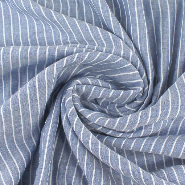 Pinstripe 2-Ply Gauze Blue / White