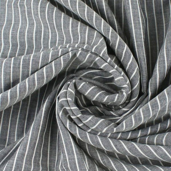 Pinstripe 2-Ply Gauze Navy / White