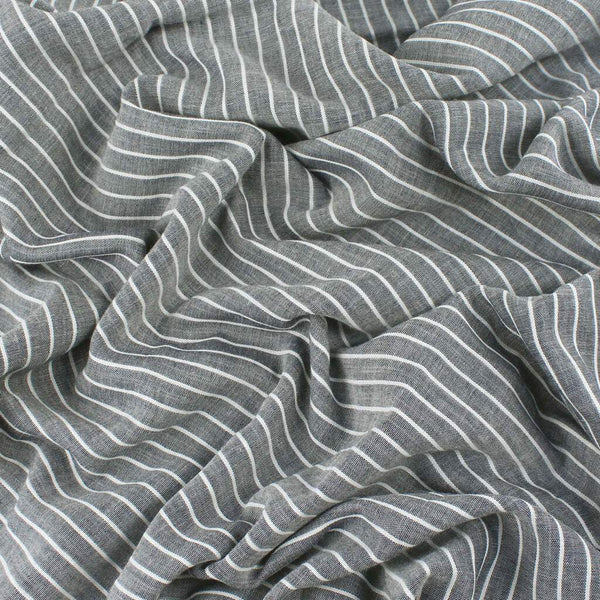 Pinstripe 2-Ply Gauze Navy / White