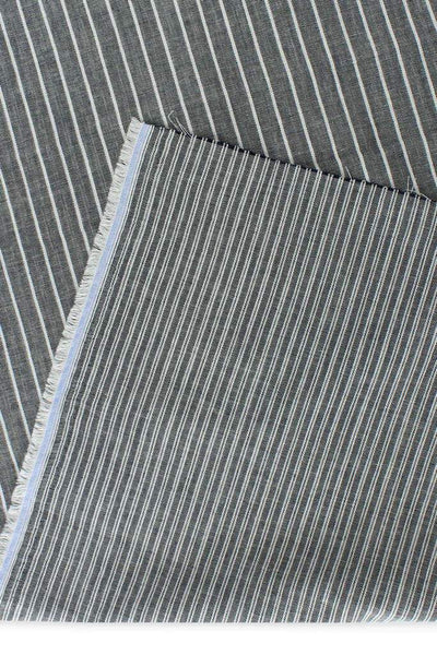 Pinstripe 2-Ply Gauze Navy / White